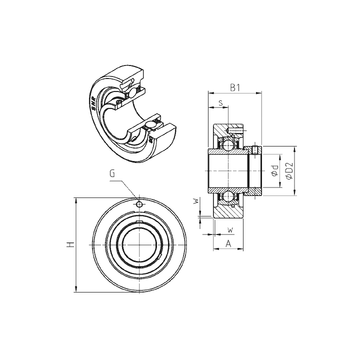 EXC214 SNR Bearing Units #1 small image